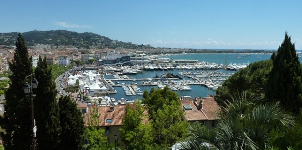 View of the port in Cannes France 