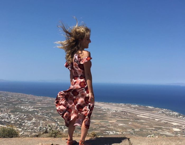 Travel Tuesday with Taylor to Santorini, Greece 6 Feeling on Top of the World at Santorinis highest point.