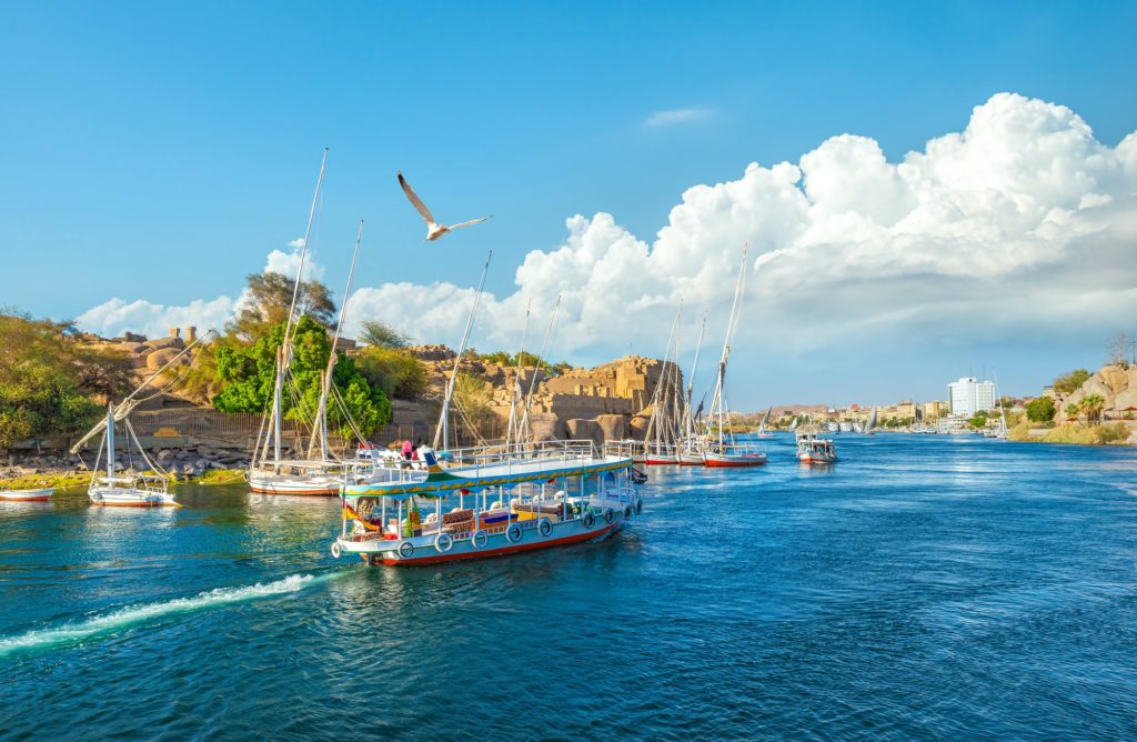 Touristic boats on Nile